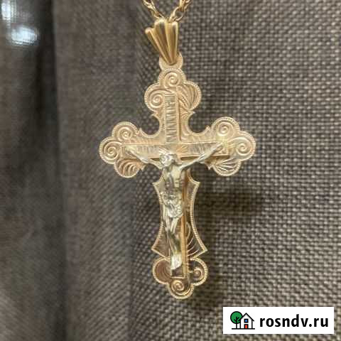 Мужской золотой крест 8,80 грамм Челябинск - изображение 1