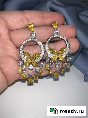 Серьги серебро 925 цирконы Тюмень - изображение 1