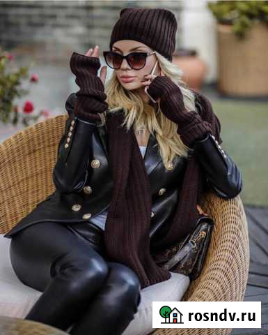 Шапка шарф митенки Munai новые Уссурийск - изображение 1