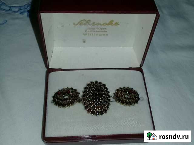 Антикварный набор, серебро с гранатами Нижний Новгород - изображение 1