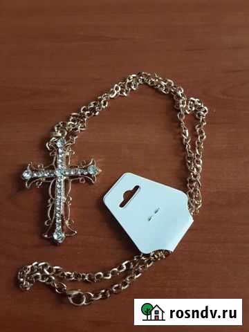 Женская цепочка с кулоном в форме ажурного креста Петрозаводск - изображение 1