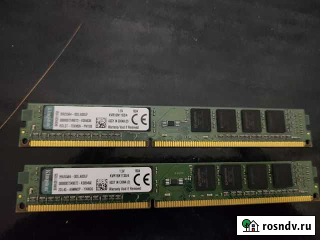 Оперативная память Kingston ddr3 8gb 2х4 1600mhz Октябрьский - изображение 1