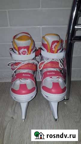 Коньки детские раздвижные 31-34 Рассказово - изображение 1