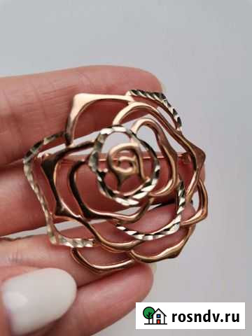 Брошь Роза позолоченная Челябинск - изображение 1