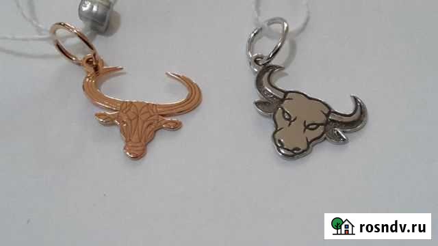 Подвески бык телец серебро 925 новые Ульяновск - изображение 1