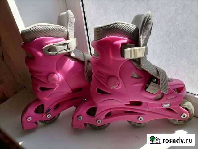 Коньки роликовые для девочки розовые Курган - изображение 1