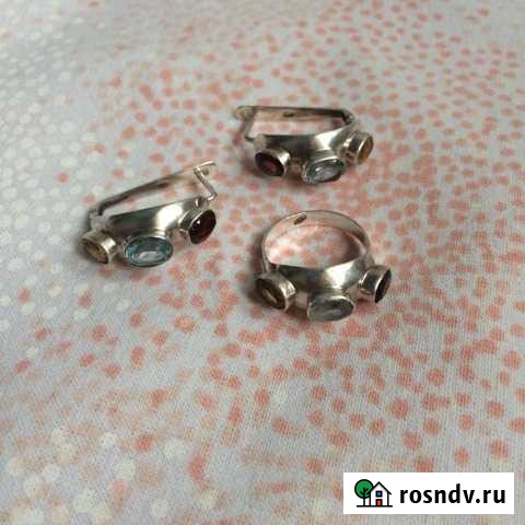 Серебряный комплект с натуральными камнями Йошкар-Ола - изображение 1