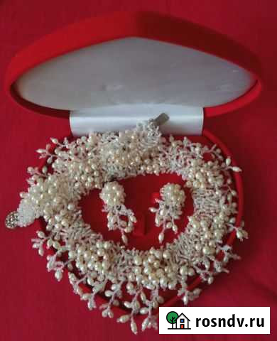 Комплект из бисера с натуральным жемчугом Владимир - изображение 1