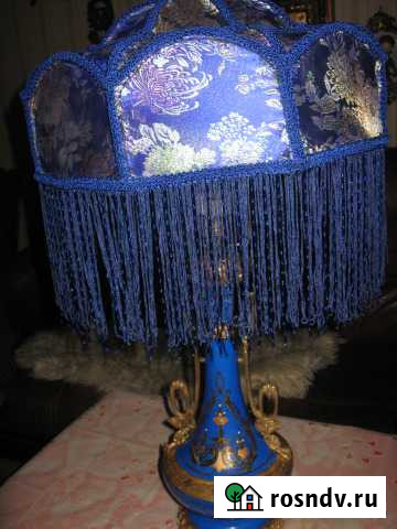 Антиквариат лампа бронза позолоченная роспись Калининград - изображение 1