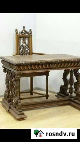 Стол резьба дубовый Екатеринбург - изображение 1
