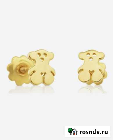 Серьги золотые Tous новые оригинал Чебоксары - изображение 1