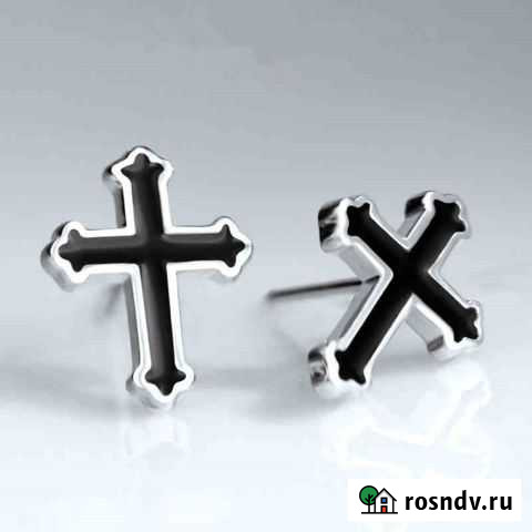Серьги серебро, крест Краснодар - изображение 1