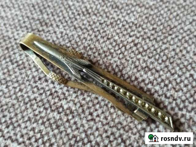 Зажим для галстука. Ракета. Серебро, позолота Калуга - изображение 1