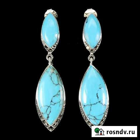 Серьги с бирюзой Мурманск - изображение 1