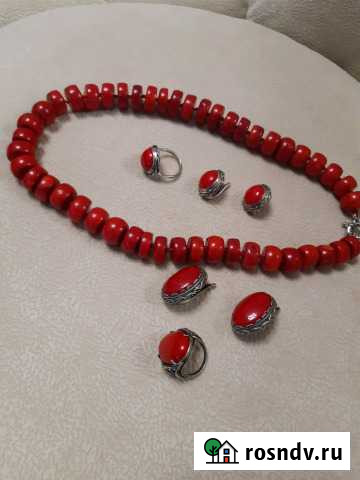 Комплект из натурального коралла. Цена за всё Сердобск - изображение 1