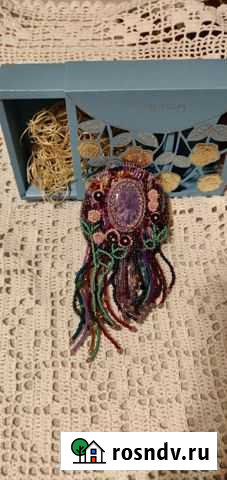 Брошь ручной работы,Вечерний сад Сочи - изображение 1