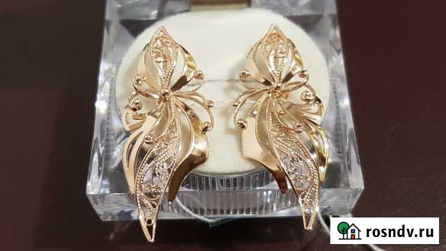 Золотые серьги новые. Арт989 Барнаул - изображение 1