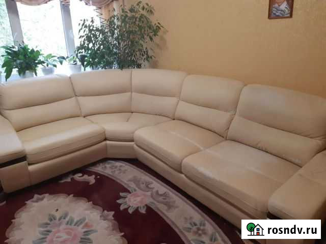 Кожаный угловой диван бу Сызрань - изображение 1