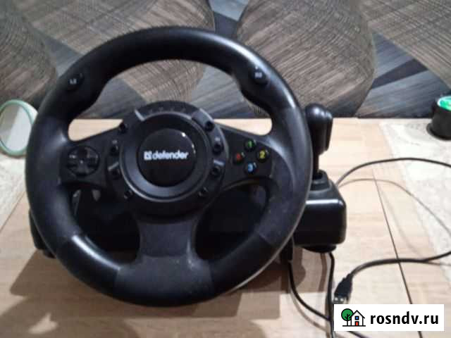 Игровой руль Defender (с педалями) Куркино - изображение 1