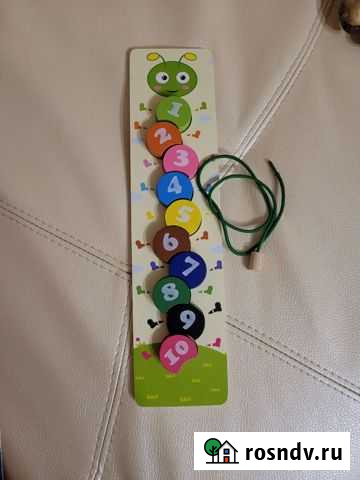 Новая деревянная игра 3в1: сортер, счет, шнуровка Вологда - изображение 1