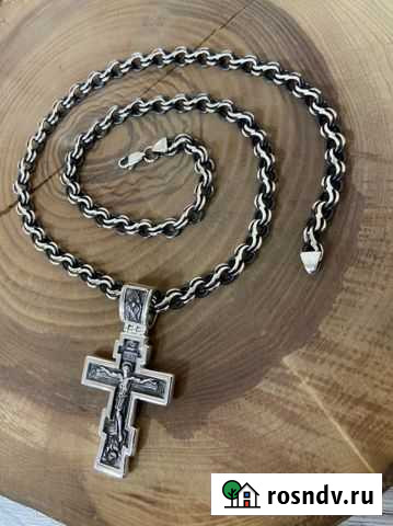 Серебряная цепь серебряный крест Краснодар - изображение 1