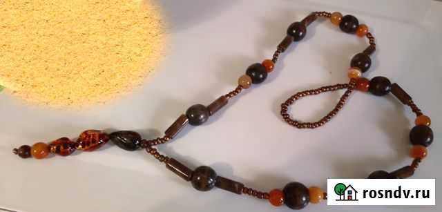 Колье- янтарь-дерево -бисер Нижний Новгород - изображение 1