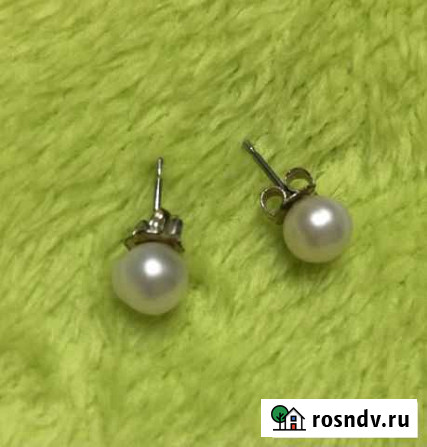 Пусеты с натуральным жемчугом Карасук - изображение 1