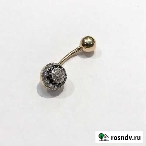 Золотой пирсинг с фианитами 585 пробы Нижний Новгород - изображение 1
