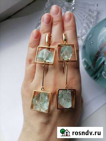 Серьги с аквакварцем Подольск - изображение 1