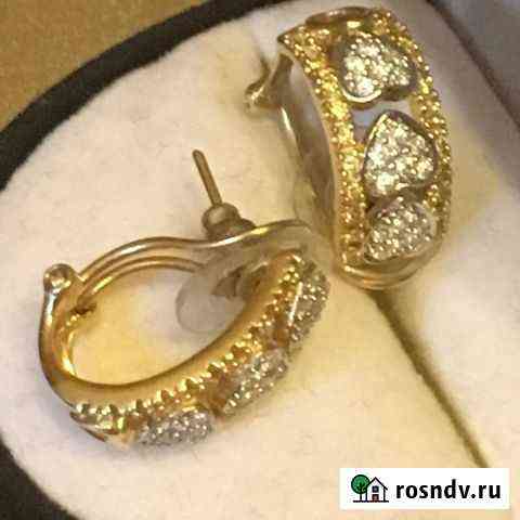 Золотые серьги с бриллиантами Новокузнецк