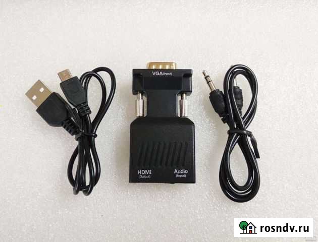 VGA на hdmi адаптер переходник с аудио входом AUX Красноярск - изображение 1