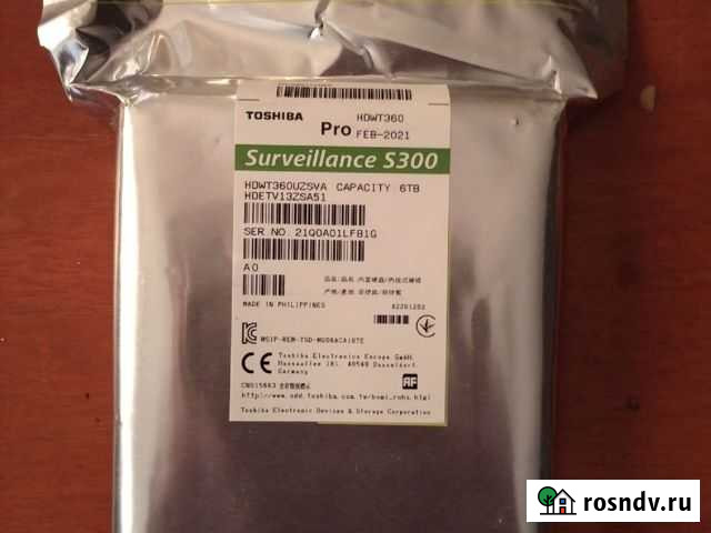 Жесткий диск hdd toshiba surveillance s300 6tb Красноярск - изображение 1