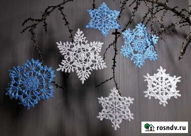 Подарок. Снежинки ручной работы, большие Магадан - изображение 1