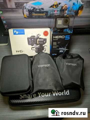 GoPro Hero 5 black + стабилизатор + аксессуары Мурино - изображение 1