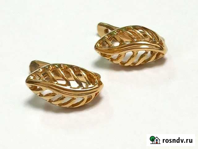 Серьги Золото 585 Красный 2,94г Челябинск - изображение 1