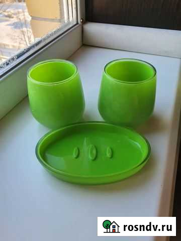 Мыльница и стаканы в наборе+дозатор для мыла Йошкар-Ола - изображение 1