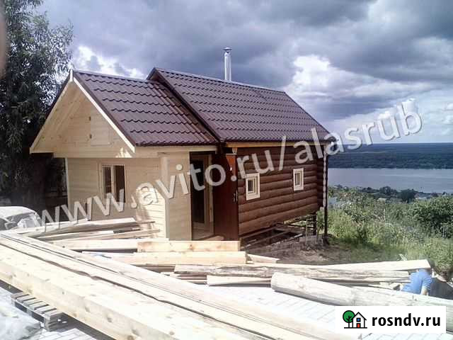 Сруб для бани из сосны, липы, осины 4 на 6 Атяшево - изображение 1