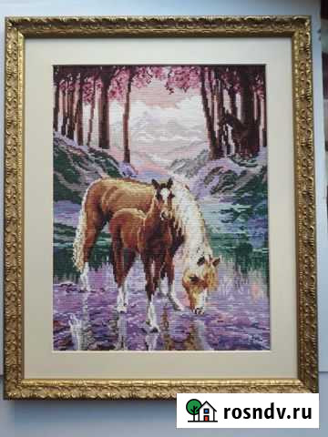 Картина вышитая крестом. Вышивка крестом в багете Кострома - изображение 1