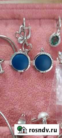 Серебряные серьги с керамикой sokolov Челябинск - изображение 1