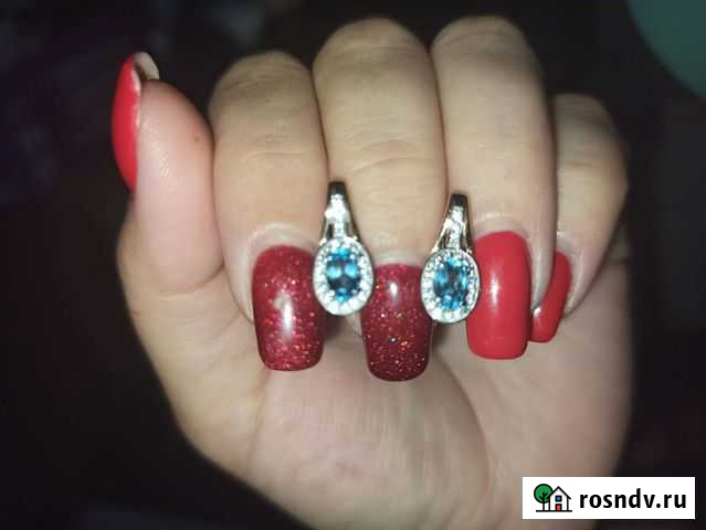 Золотые серьги с топазом Тоцкое Второе - изображение 1