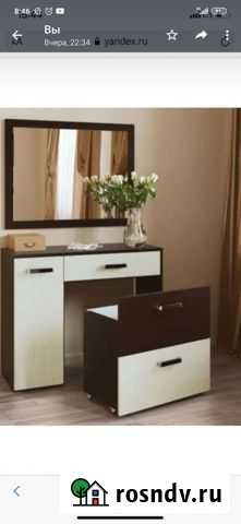 Туалетный столик с зеркалом новый цвет чорный - бе Новокузнецк - изображение 1