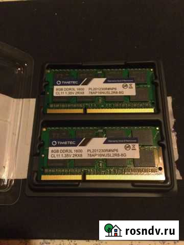 Оперативная память DDR3L 16gb 1600 для ноутбука, i Липецк - изображение 1