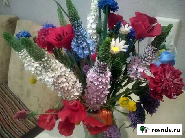 Композиция из цветов. Глина. Холодный фарфор Кострома - изображение 1