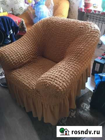 Кожаное кресло с еврочехлом Обнинск - изображение 1