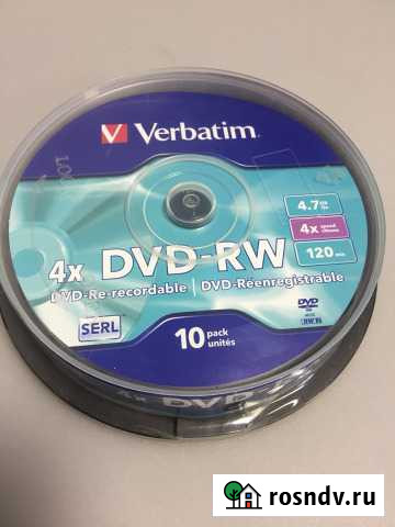 DVD-RW Verbatim 4,7GB, 4x, в упаковке 10 шт Шахты - изображение 1