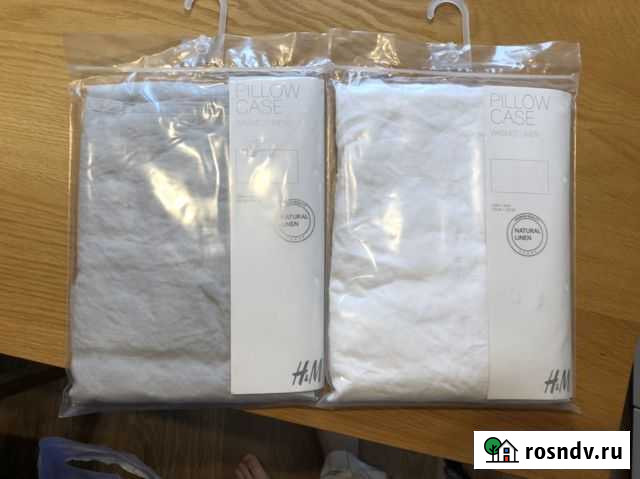 Наволочка новая hm home лён 50*90 Москва - изображение 1