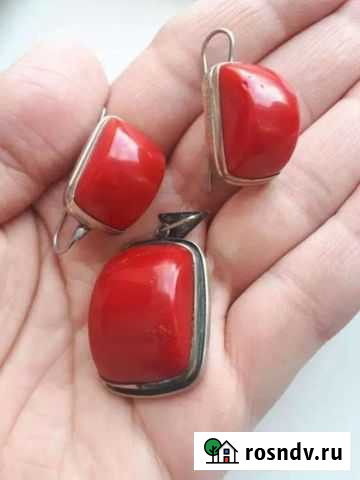 Серьги и кулон СССР Коралл Воронеж - изображение 1