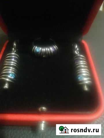 Дизайнерские серьги и кольцо серебро с самоцветами Тула - изображение 1