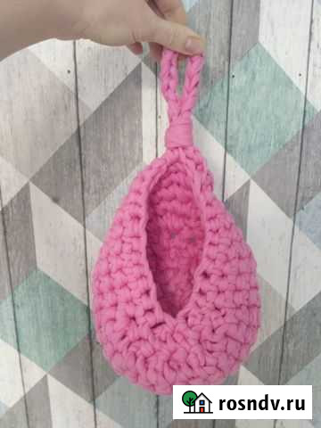 Вязаная подвесная корзинка Воронеж - изображение 1