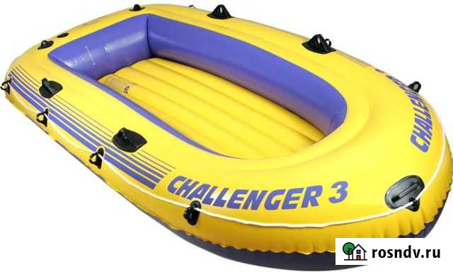 Надувная лодка Intex Challenger-3 + лодочный мотор Островцы - изображение 1